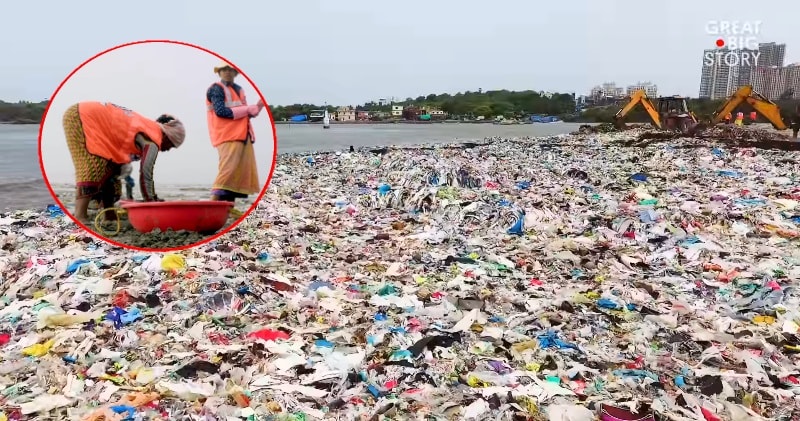 Tým dobrovolníků vyčistil pláž v Bombaji od 9 tisíc tun odpadků