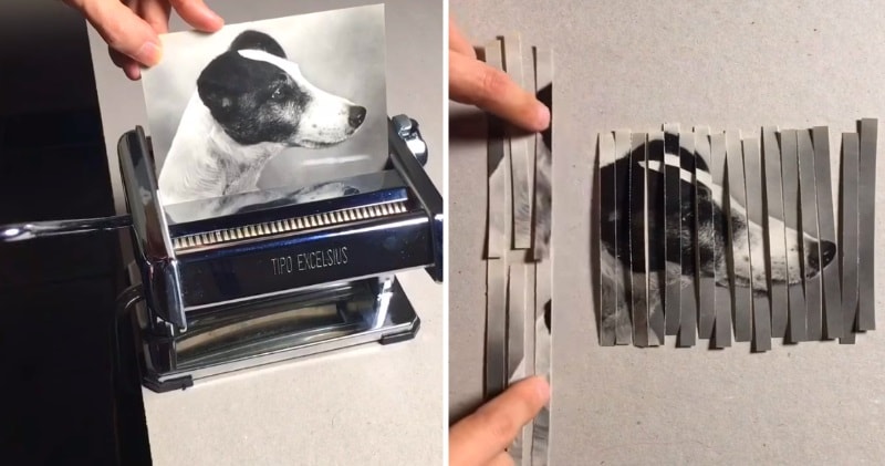 Tenhle chlap používá ruční stroj na těstoviny k duplikování fotografie